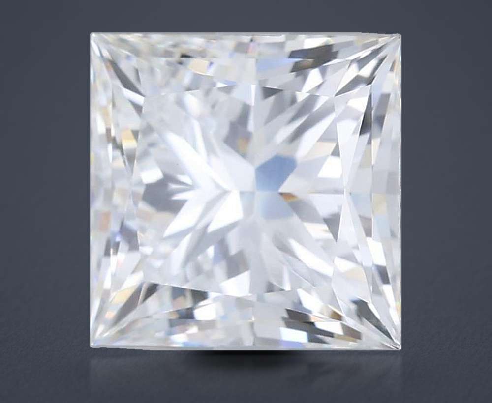 3.08ct E VVS2 Rare Carat Ideal Cut Princess Lab Grown Diamond