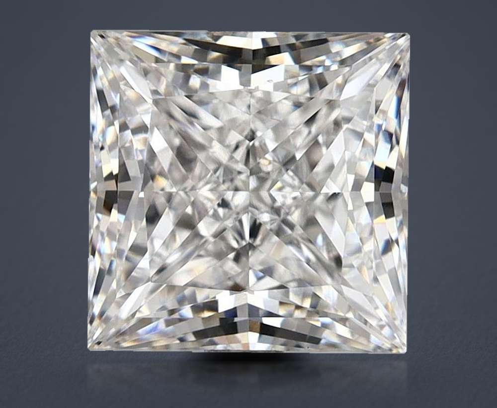 5.10ct F VS2 Rare Carat Ideal Cut Princess Lab Grown Diamond