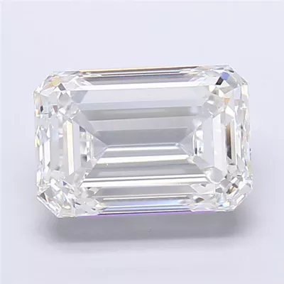 5.54ct F VVS2 Excellent Cut Emerald Lab Grown Diamond