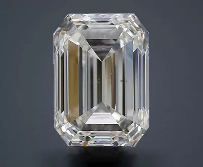 4.01ct H SI1 Rare Carat Ideal Cut Emerald Diamond