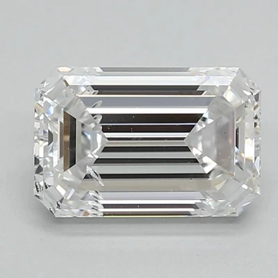 2.01ct D SI1 Rare Carat Ideal Cut Emerald Lab Grown Diamond