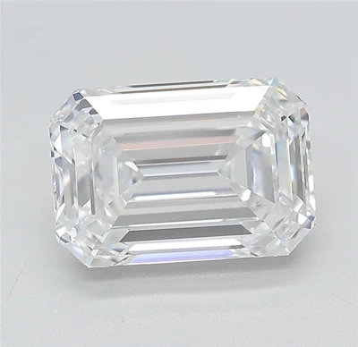 3.90ct F VS1 Rare Carat Ideal Cut Emerald Lab Grown Diamond