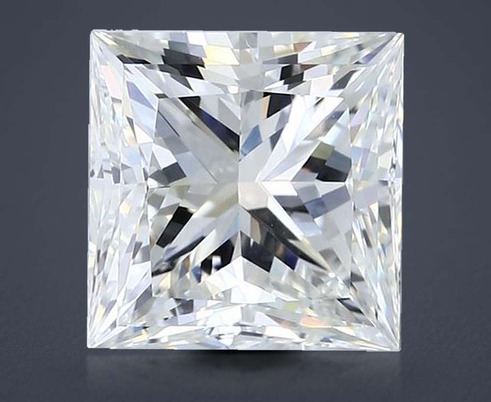 5.05ct H VS2 Rare Carat Ideal Cut Princess Diamond