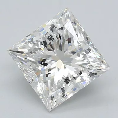 3.08ct E VVS2 Rare Carat Ideal Cut Princess Lab Grown Diamond