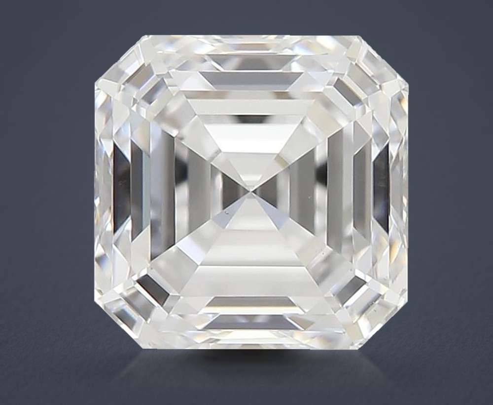 0.72ct D VS2 Rare Carat Ideal Cut Asscher Diamond
