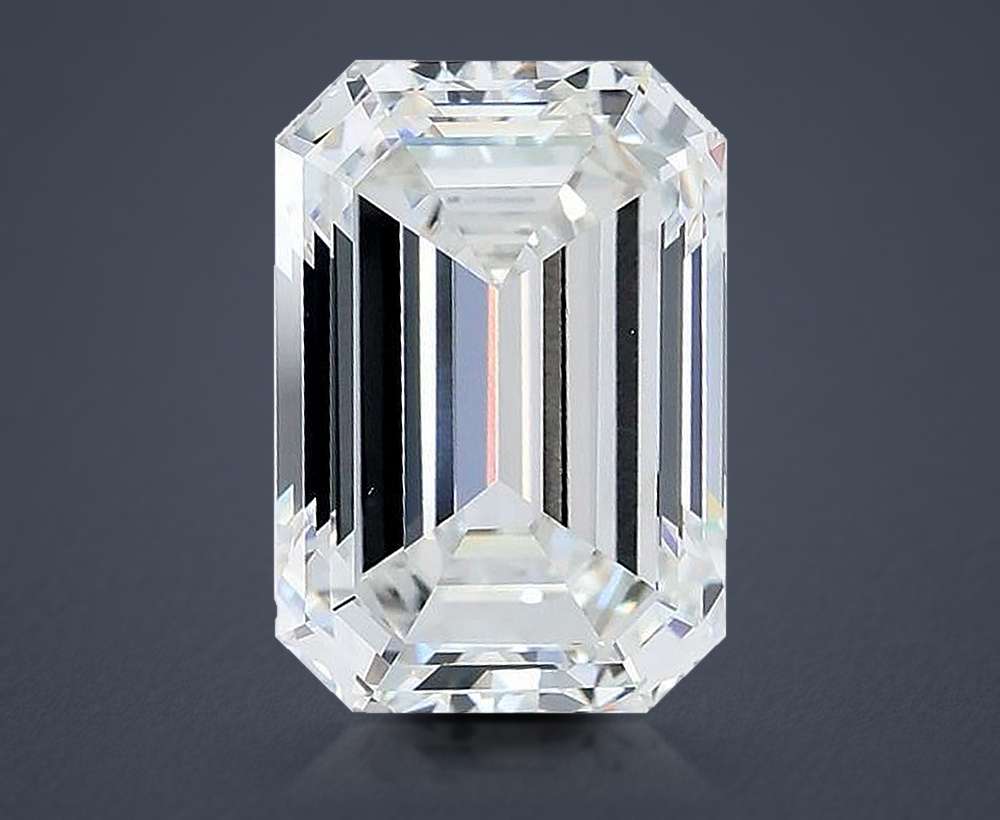6.08ct F VVS2 Rare Carat Ideal Cut Emerald Lab Grown Diamond