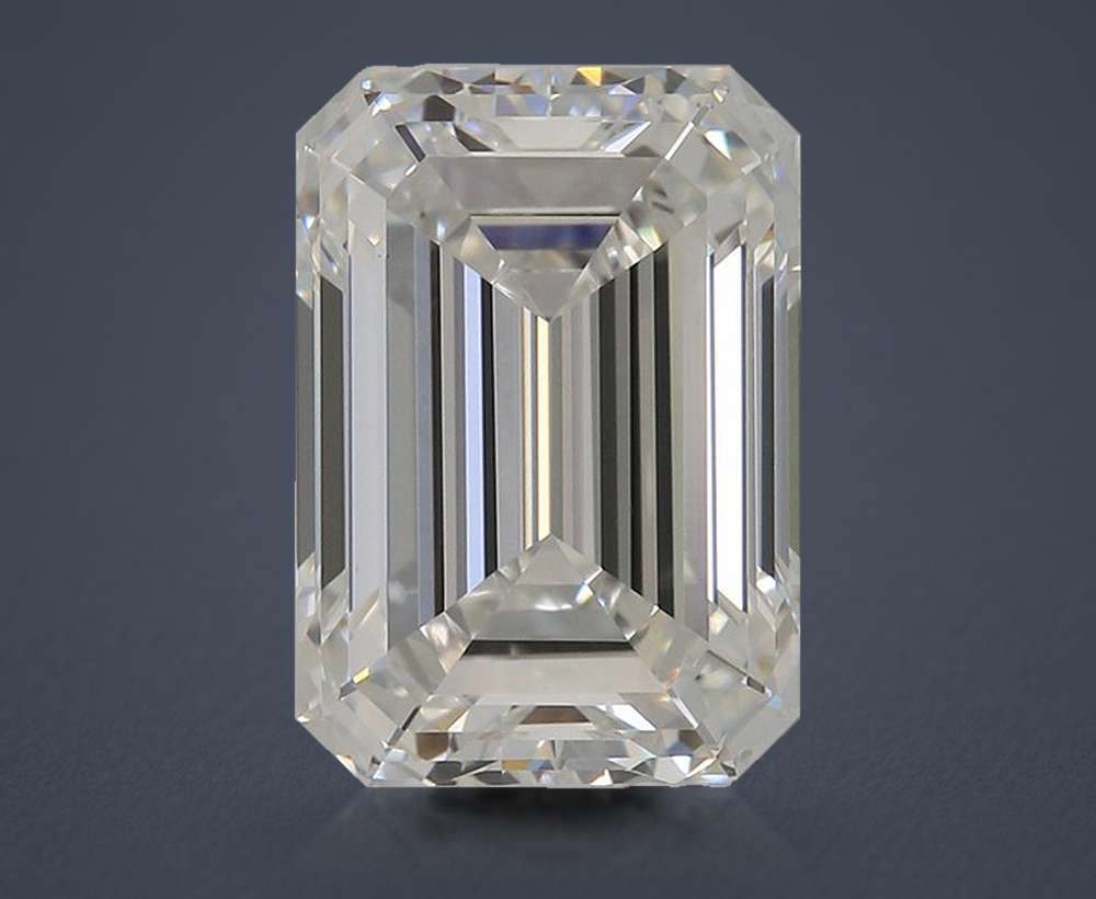 3.09ct F VVS2 Rare Carat Ideal Cut Emerald Lab Grown Diamond