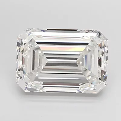 6.52ct F VVS2 Rare Carat Ideal Cut Emerald Lab Grown Diamond