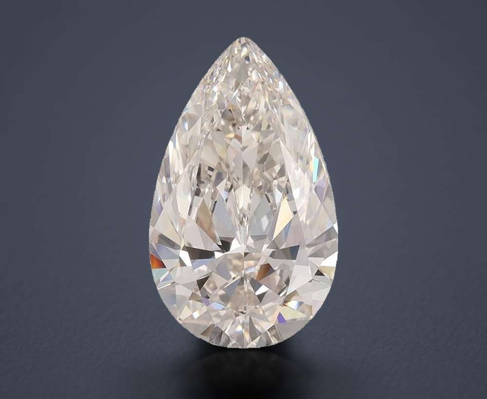 4.12ct J IF Rare Carat Ideal Cut Pear Diamond