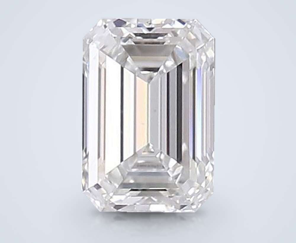 1.03ct F VS2 Rare Carat Ideal Cut Emerald Lab Grown Diamond