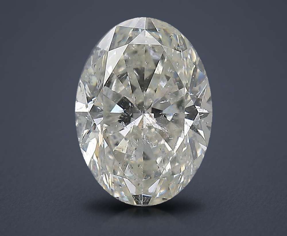3.01ct H SI2 Rare Carat Ideal Cut Oval Diamond