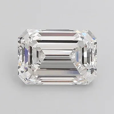 3.09ct F VVS2 Rare Carat Ideal Cut Emerald Lab Grown Diamond