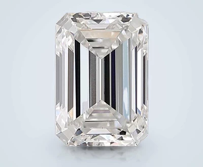 7.07ct F VVS2 Rare Carat Ideal Cut Emerald Lab Grown Diamond