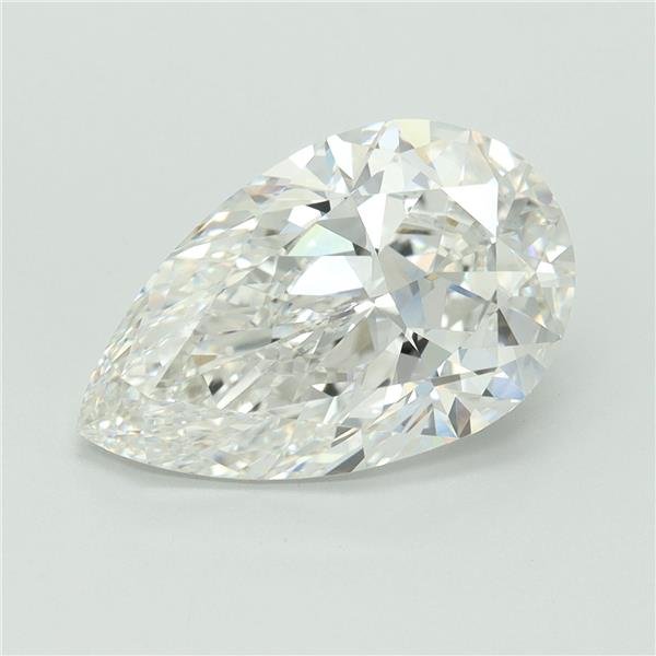 5.03ct F VVS2 Rare Carat Ideal Cut Pear Lab Grown Diamond