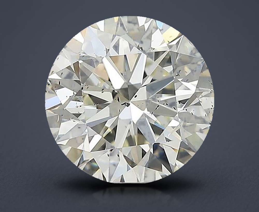 2.51ct K SI2 Rare Carat Ideal Cut Round Diamond