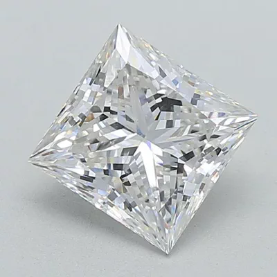 3.02ct F VVS2 Rare Carat Ideal Cut Princess Lab Grown Diamond
