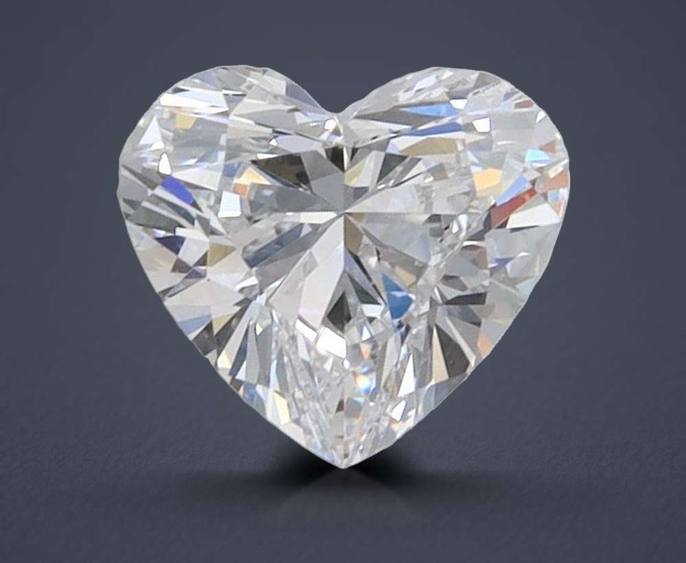 0.94ct D VVS2 Rare Carat Ideal Cut Heart Lab Grown Diamond