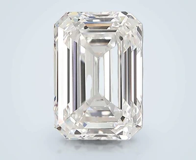 3.53ct F VVS2 Rare Carat Ideal Cut Emerald Lab Grown Diamond