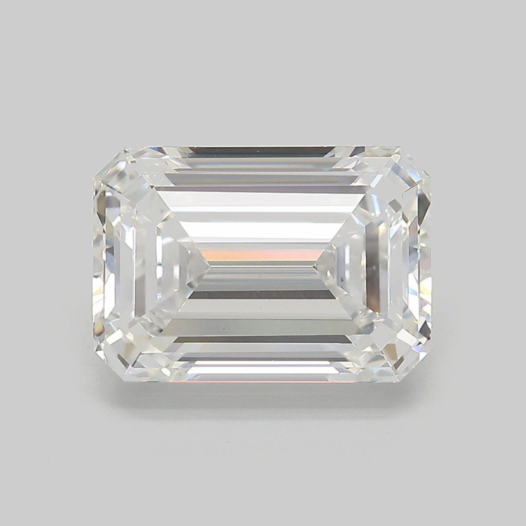 4.59ct F VVS2 Rare Carat Ideal Cut Emerald Lab Grown Diamond