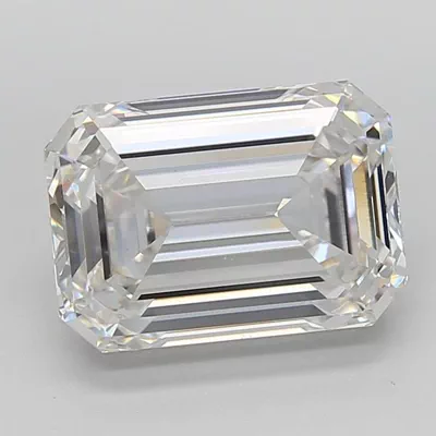 5.59ct F VVS2 Rare Carat Ideal Cut Emerald Lab Grown Diamond