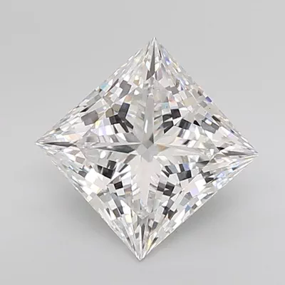4.10ct E VS1 Rare Carat Ideal Cut Princess Lab Grown Diamond