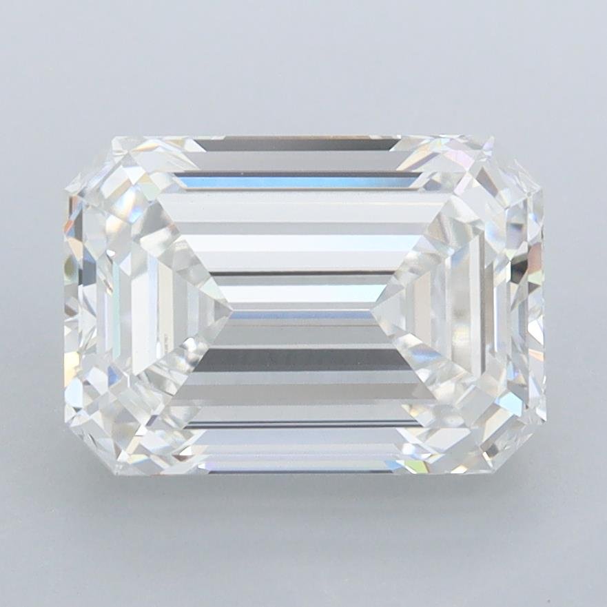 3.04ct F VVS2 Rare Carat Ideal Cut Emerald Lab Grown Diamond
