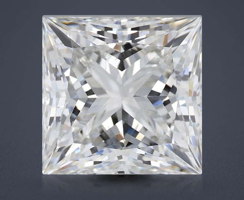 5.04ct F VS2 Rare Carat Ideal Cut Princess Lab Grown Diamond