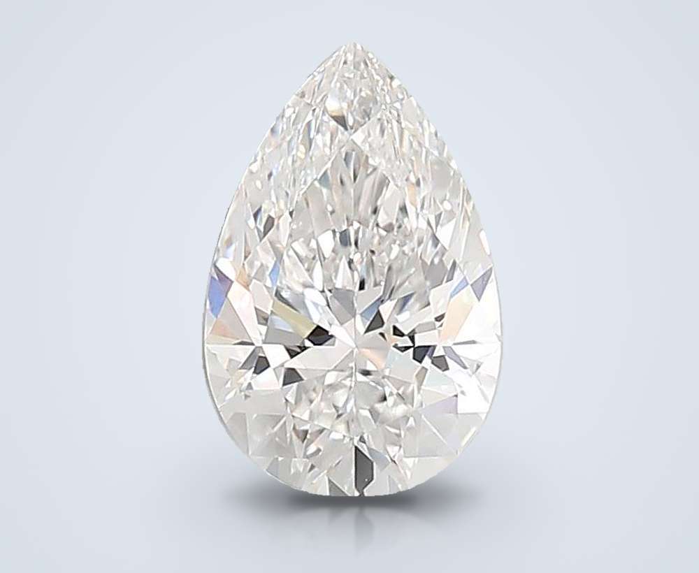 4.09ct F VVS2 Rare Carat Ideal Cut Pear Lab Grown Diamond