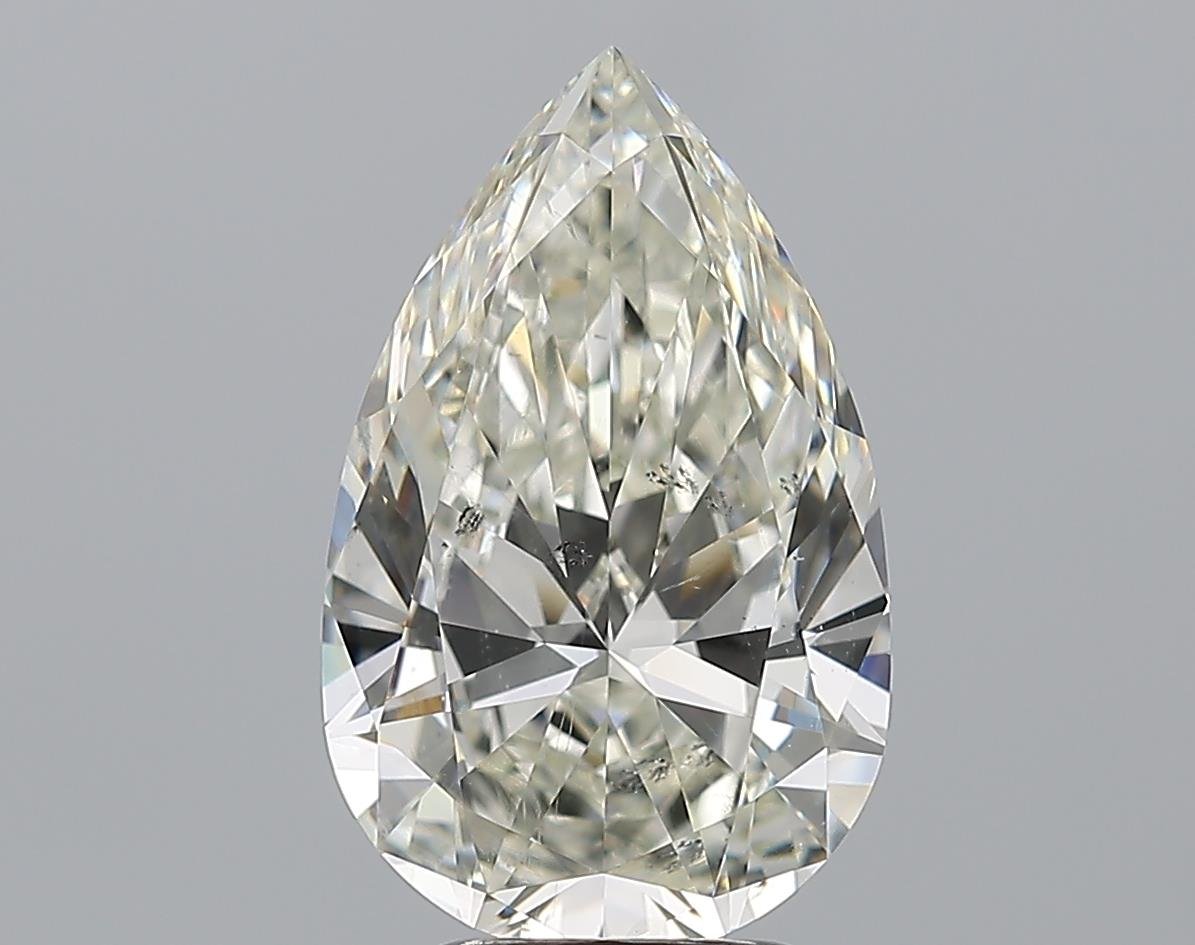 3.71ct J SI2 Rare Carat Ideal Cut Pear Diamond