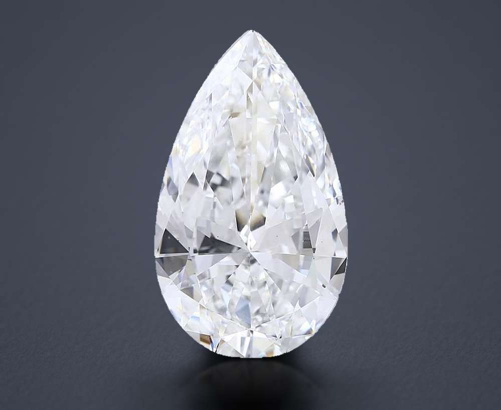 15.05ct F VS1 Very Good Cut Pear Lab Grown Diamond