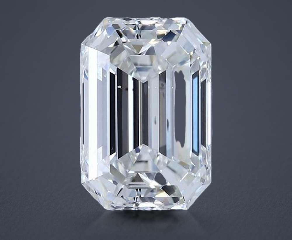 5.09ct G SI1 Rare Carat Ideal Cut Emerald Diamond