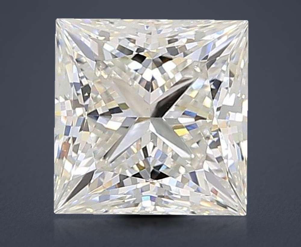 3.03ct F VVS2 Rare Carat Ideal Cut Princess Lab Grown Diamond