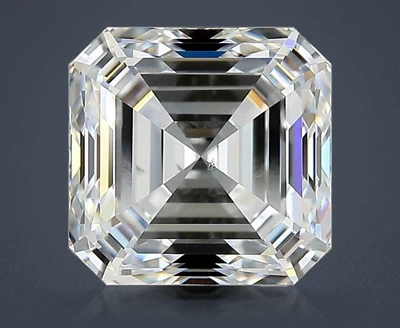 2.22ct D SI1 Rare Carat Ideal Cut Asscher Diamond