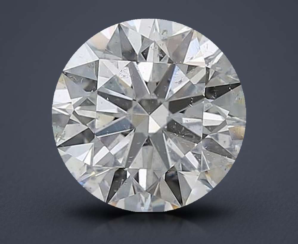3.01ct G SI2 Rare Carat Ideal Cut Round Diamond