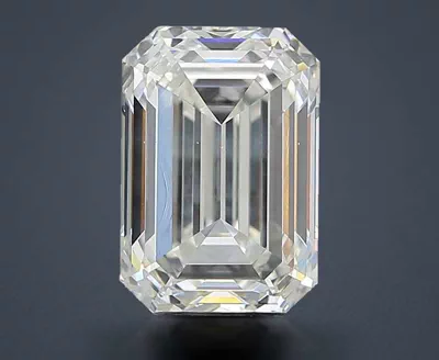 5.09ct H SI1 Rare Carat Ideal Cut Emerald Diamond