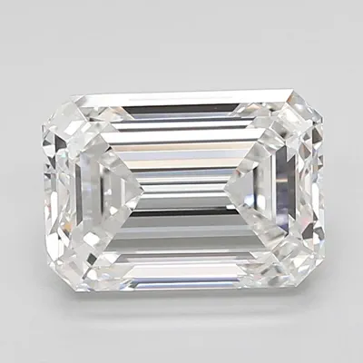 6.07ct F VVS2 Rare Carat Ideal Cut Emerald Lab Grown Diamond