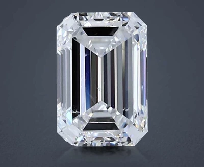 1.70ct D SI2 Rare Carat Ideal Cut Emerald Diamond