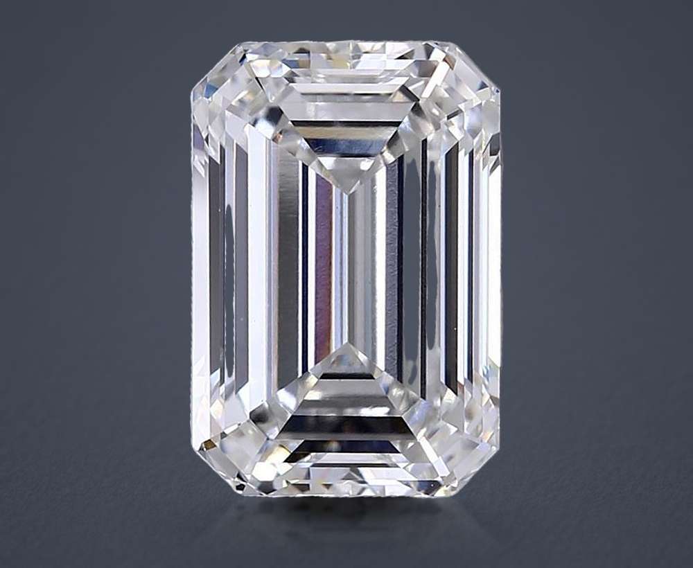 6.52ct F VS1 Rare Carat Ideal Cut Emerald Lab Grown Diamond