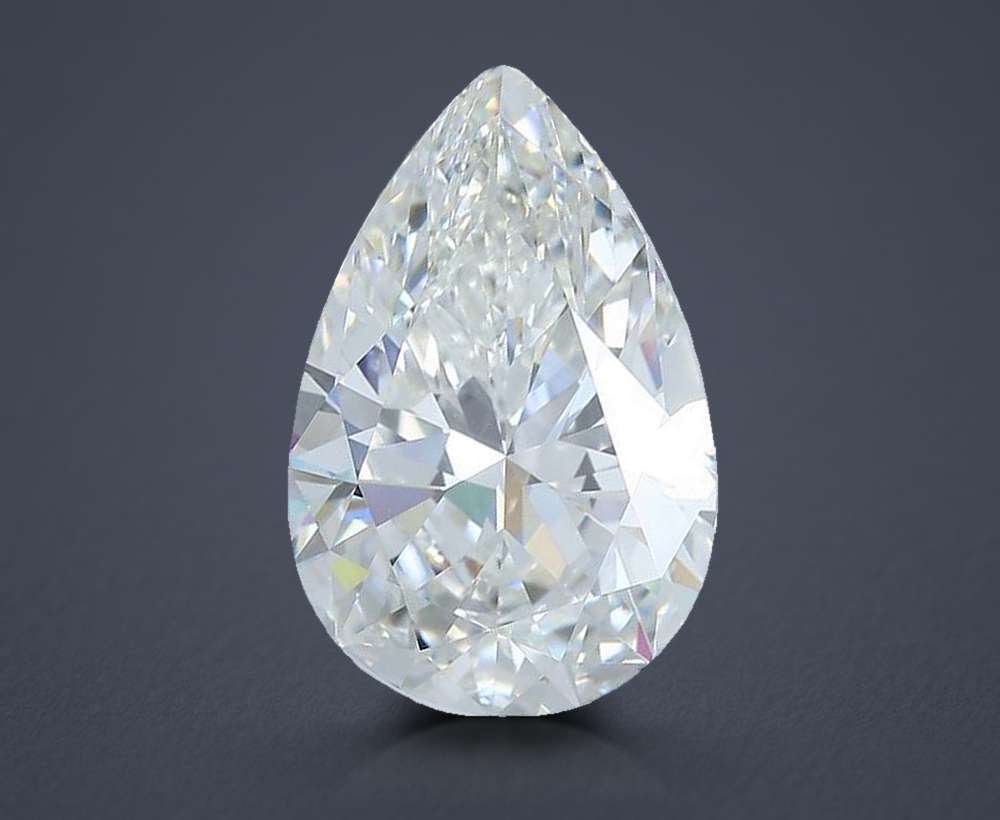 5.22ct H VVS2 Rare Carat Ideal Cut Pear Diamond