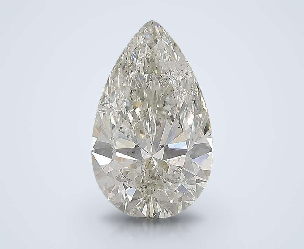 3.02ct I SI2 Rare Carat Ideal Cut Pear Diamond