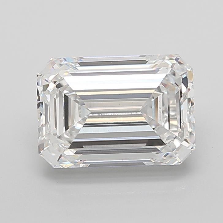 6.03ct F VVS2 Rare Carat Ideal Cut Emerald Lab Grown Diamond