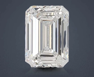 6.03ct F VVS2 Rare Carat Ideal Cut Emerald Lab Grown Diamond
