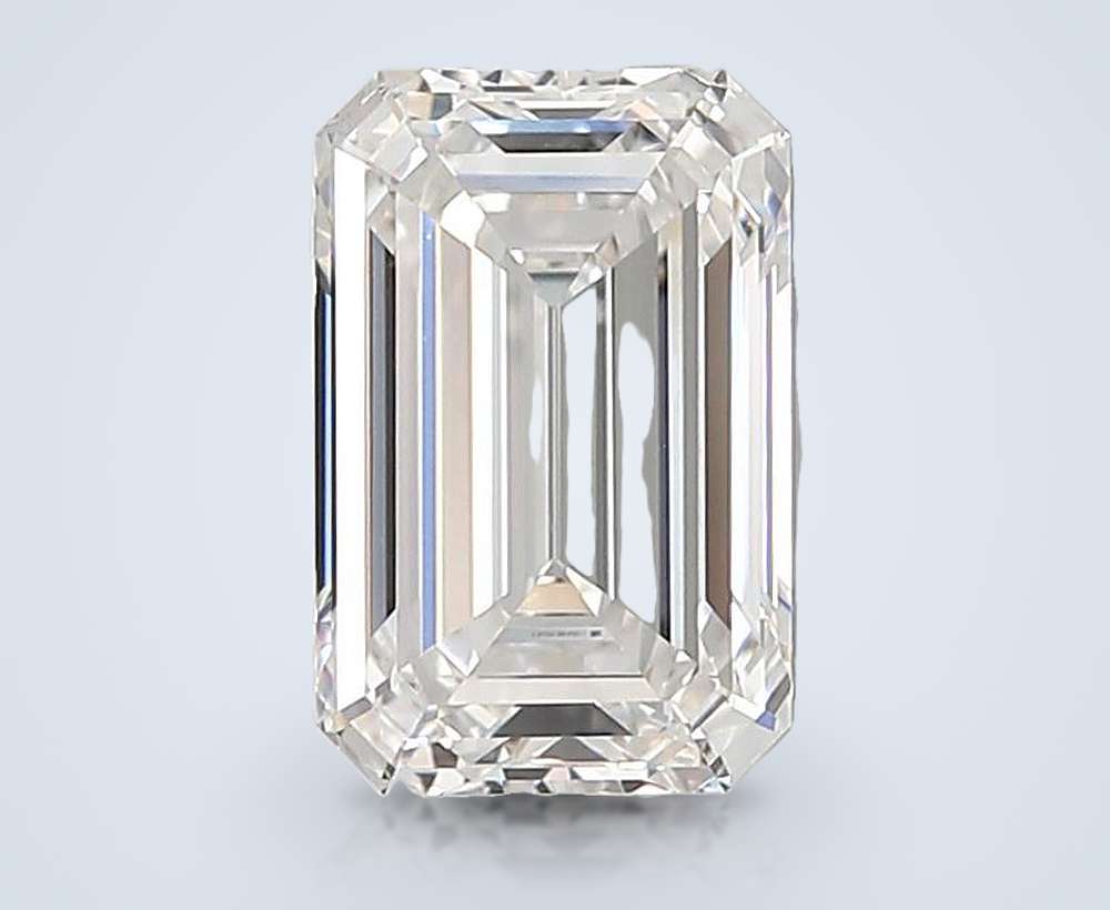 3.04ct F VVS2 Rare Carat Ideal Cut Emerald Lab Grown Diamond