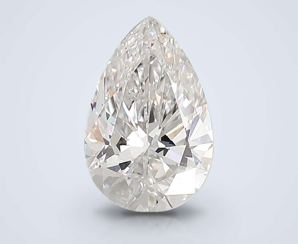 3.04ct F VVS2 Rare Carat Ideal Cut Pear Lab Grown Diamond