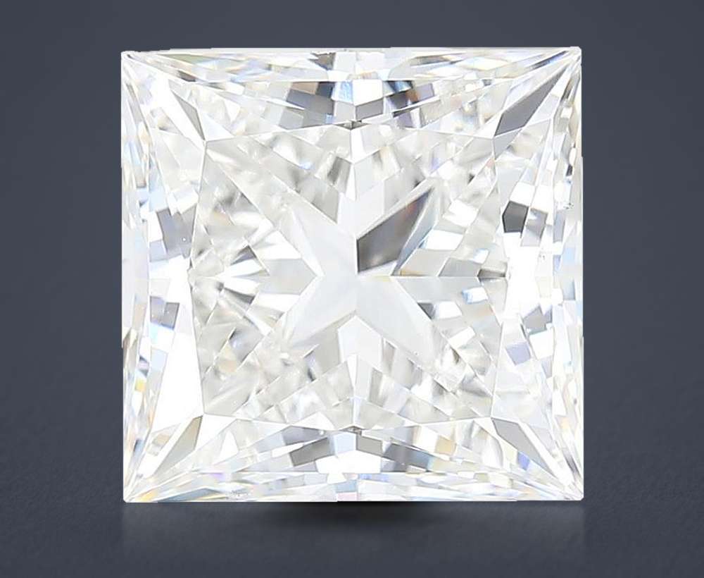 6.13ct F VS1 Rare Carat Ideal Cut Princess Lab Grown Diamond