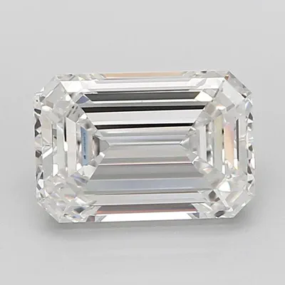 3.05ct F VS1 Rare Carat Ideal Cut Emerald Lab Grown Diamond