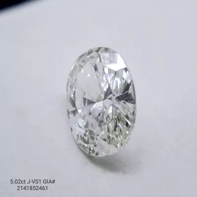 5.02ct J VS1 Rare Carat Ideal Cut Oval Diamond