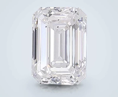 3.07ct D SI1 Rare Carat Ideal Cut Emerald Lab Grown Diamond