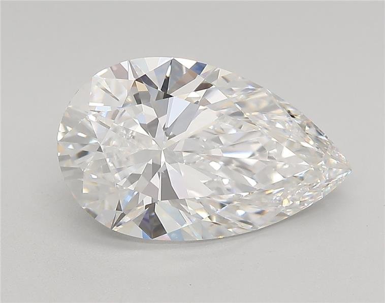 3.39ct F VVS2 Rare Carat Ideal Cut Pear Lab Grown Diamond