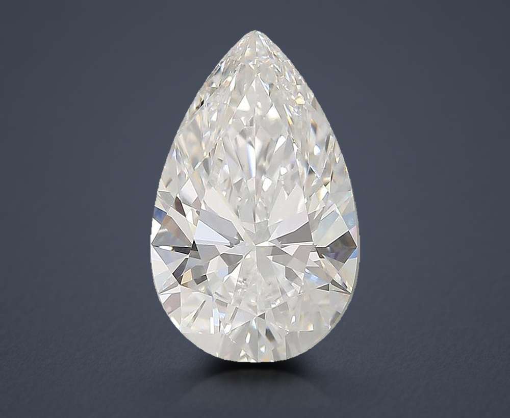 3.39ct F VVS2 Rare Carat Ideal Cut Pear Lab Grown Diamond